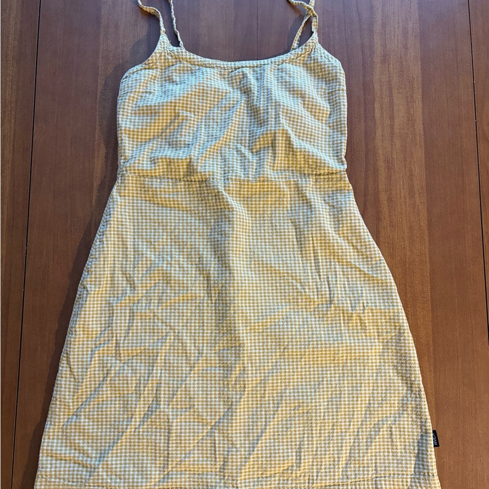 RVCA Yellow Gingham Mini Summer Dress